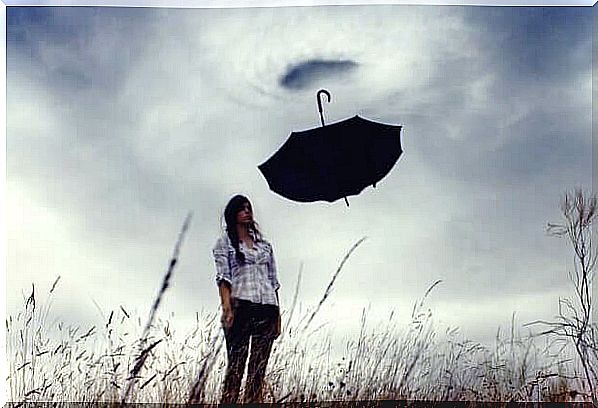 Woman with umbrella