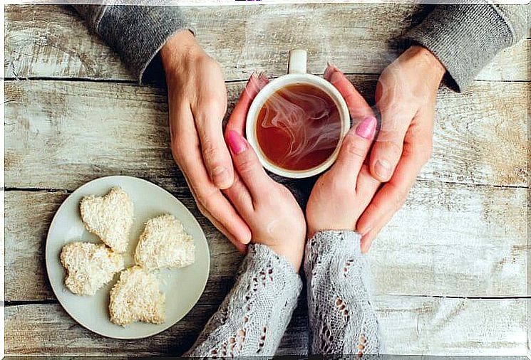 A hot cup of tea and cakes