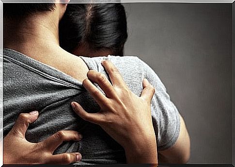 Woman hugging her partner