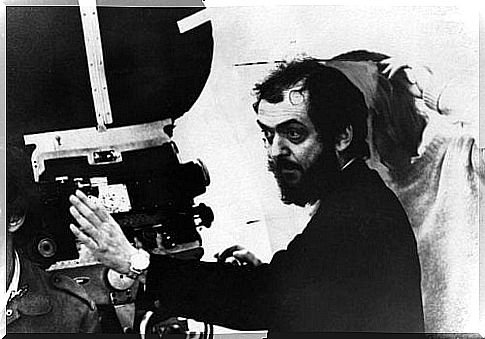 Stanley Kubrick filming.