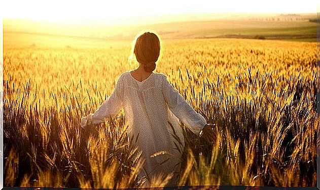 Woman on field