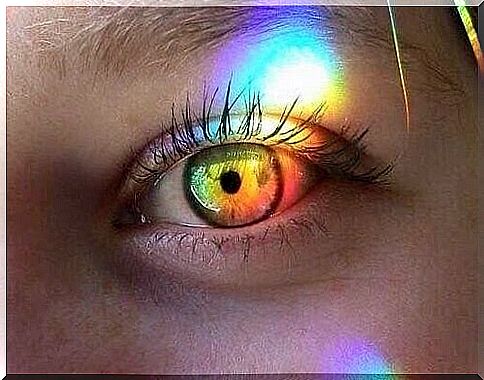 An illuminated eye.