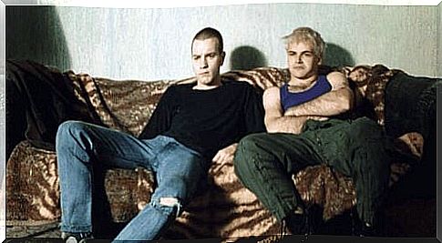 Scene from the movie Trainspotting with Renton and Sickboy