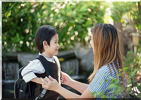 Boy with backpack.