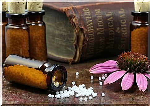 Homeopathic medicine in jars